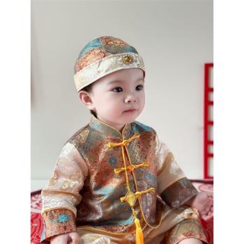 男童秋季中式0-12月嬰兒周歲禮服