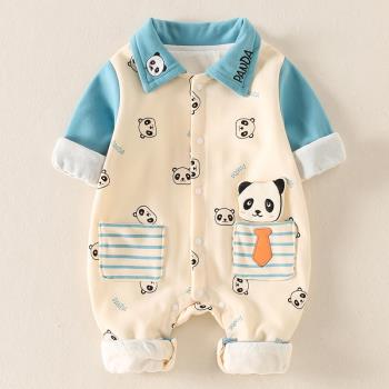 新生嬰兒兒衣服秋裝可愛超萌0-12個月男寶寶秋天小熊連體衣外出服