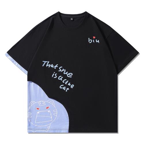 2023新款童裝男童韓版寬松純棉短袖T恤夏裝兒童男孩印花上衣帥氣