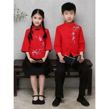 兒童民國風學生裝五四青年裝男女合唱朗誦運動會班服演出服中國風