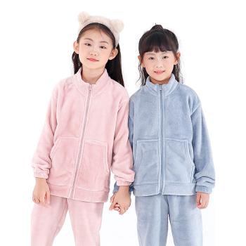 珊瑚絨冬季加厚保暖女孩寶寶睡衣