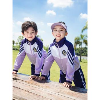 紫色冬季加厚沖鋒衣小學生校服