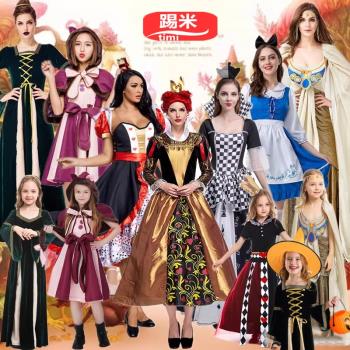 萬聖節cos愛麗絲夢遊仙境紅桃皇后宮廷女王禮服女僕裝演出連衣裙