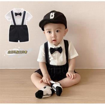 嬰幼兒西裝秋裝寶寶周歲禮服洋氣夏裝抓周衣服男童生日百天宴禮服