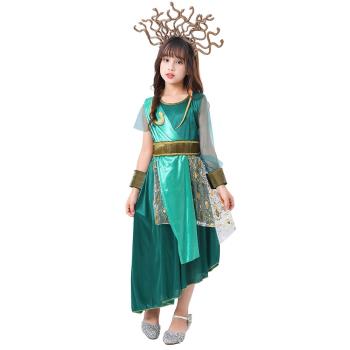 兒童古希臘神話蛇發女妖電影人物美杜莎萬聖節派對角色扮演服童裝