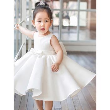 寶寶高階婚紗裙走秀白色兒童禮服
