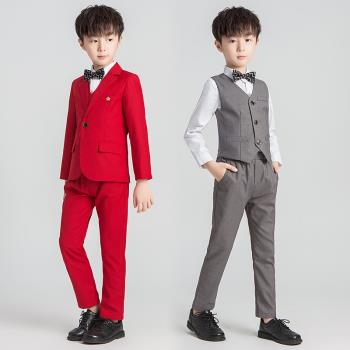 男孩表演鋼琴套裝主持人兒童禮服