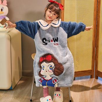 兒童珊瑚絨加厚女孩公主冬款睡衣