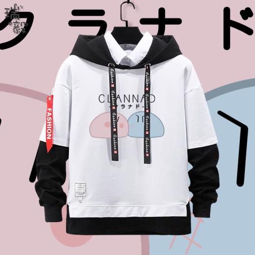 團子大家族CLANNAD動漫同款假兩件連帽衛衣男女學生款兒童裝外套