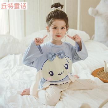 春秋小女孩公主寶寶卡通長袖睡衣
