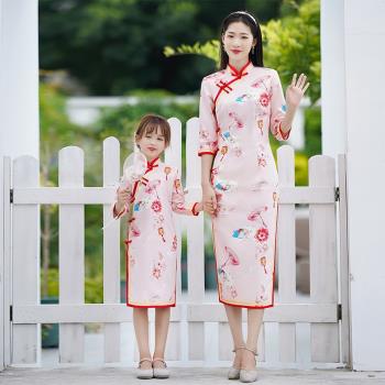 改良版中國風唐裝表演服女童旗袍