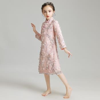 晚禮服小花童演出加絨加厚旗袍裙