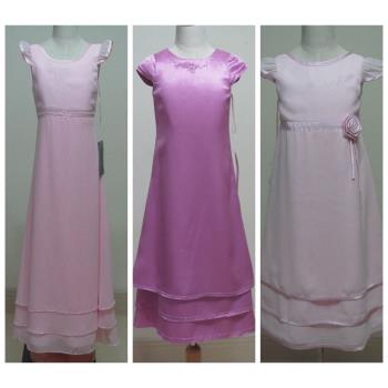 兒童雪紡/緞面背心式半圓蓋袖晚禮服 連衣裙演出主持晚會花童日常