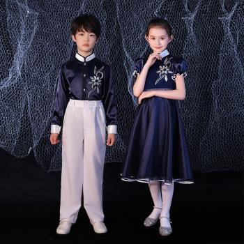 新款兒童大合唱服裝演出服中小學生合唱團元旦表演服國慶男女朗誦