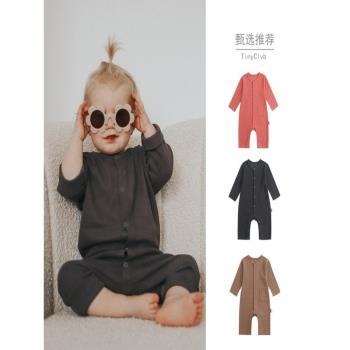英國Next Red歐美華夫格寶寶純棉春秋連體衣嬰兒套頭開檔爬服打底