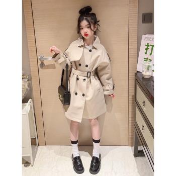 外套秋季中長款休閑洋氣兒童風衣