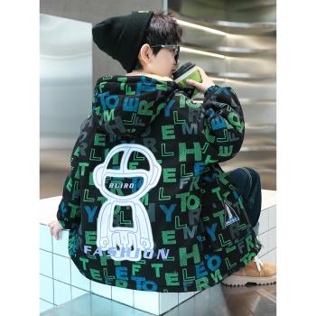 韓國男童冬季派克服加絨加厚外套冬裝大童2023新款棉衣秋冬洋氣潮