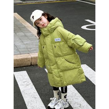 寬松過膝加厚女寶寶中長款羽絨服