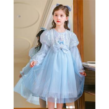 新品春季兒童艾莎禮服公主裙
