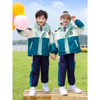 兒童沖鋒衣秋冬季運動校服套裝
