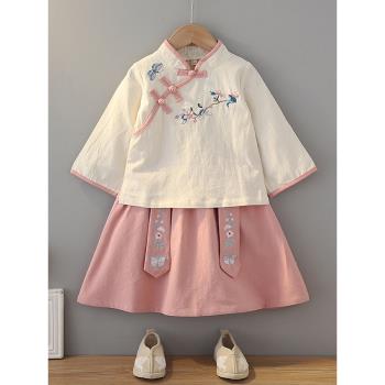 超仙民國風裙子兒童春秋長袖漢服