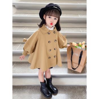 女童外套秋季2024新款兒童洋氣中長款風衣女寶寶時髦韓系網紅衣服