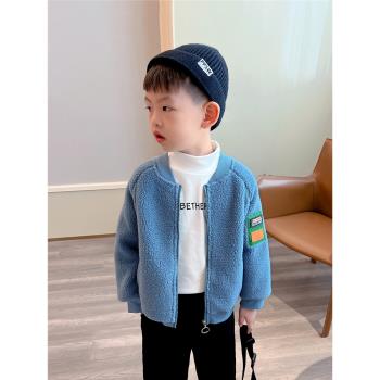 秋冬男童寶寶保暖上衣加絨棒球服