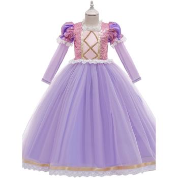 女童公主裙安娜愛洛長發白雪公主貝爾灰姑娘禮服萬聖節cos演出服