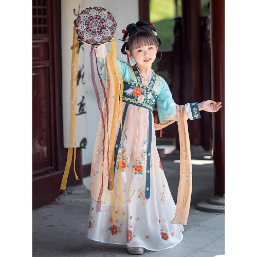 高級感中秋節漢服女童秋款國風古風漢元素儒裙仙女長袖超仙宋制|唐裝|ETMall東森購物網