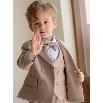 兒童禮服花童西裝套裝鋼琴演出服男孩西服小主持人帥氣周歲生日宴