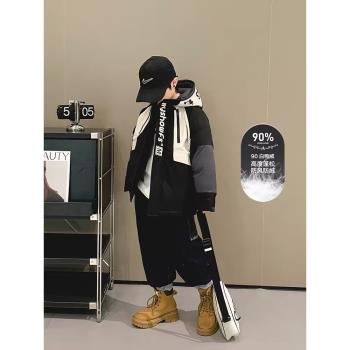 沖鋒衣外套男孩炸街潮牌羽絨服