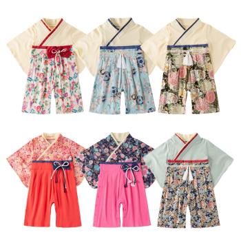和服男童春夏長袖日式嬰兒連體衣