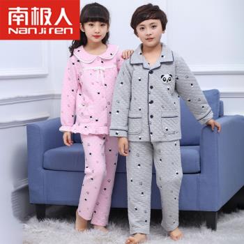 南極人冬季加厚純棉女童保暖睡衣
