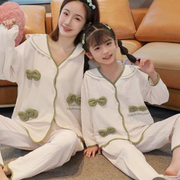睡衣純棉薄款甜美女孩寶寶親子裝