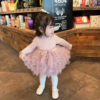 女童周歲禮服秋季公主連衣裙寶寶甜美生日網紗裙嬰兒秋裝甜美衣服