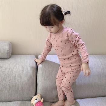AnnieGirl秋冬內衣套裝家居服卡通可愛舒適純棉卡通純棉睡衣兒童