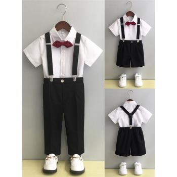 小西裝套裝英倫風男孩背帶褲禮服