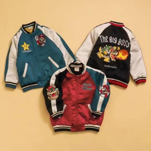 100-150碼kalastaa兒童外套重工刺繡加棉飛行棒球服8193