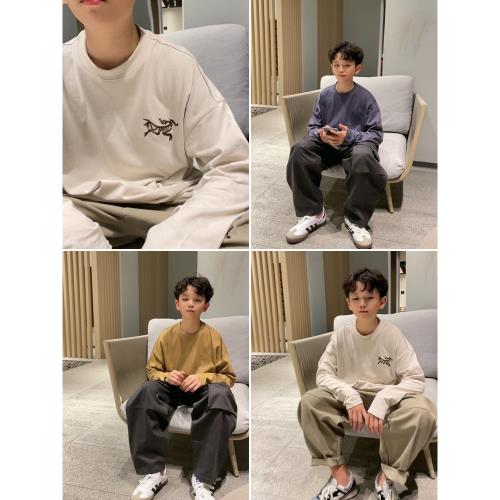 兒童打底衫春秋款童裝親子裝男童白色長袖t恤小學生男孩純棉上衣