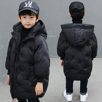 男童羽絨棉服外套冬裝秋冬2024新款冬季中長款男孩兒童中大童加厚