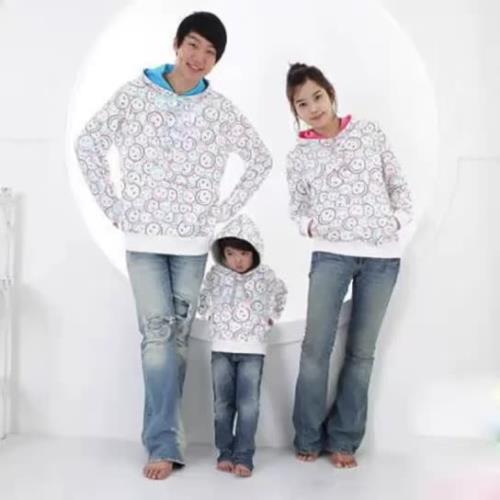 笑臉洋氣兒童春秋純棉外套親子裝