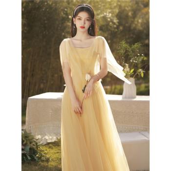 姐妹團冬季畢業小眾高階感禮服裙