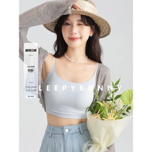 瞌睡兔杜邦萊卡胸墊一體美背內衣女吊帶文胸無痕性感辣妹外穿背心