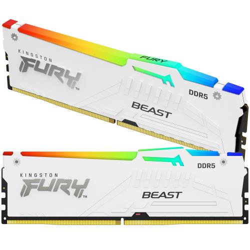 Kingston 金士頓 FURY Beast RGB 白 KF556C36BWEAK2-64 DDR5-5600 64GB=32GBx2 超頻記憶體