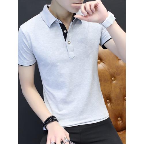 夏季青年短袖t恤Polo衫男新款棉休閑翻領潮流上衣商場同款