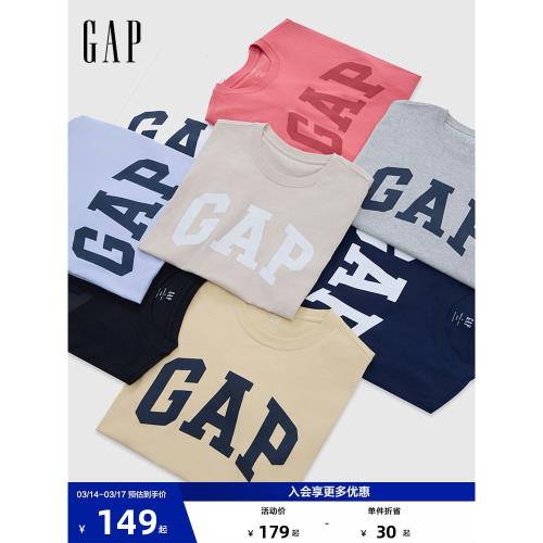 【成毅代言】Gap男女裝2025夏季款純棉圓領修身短袖T恤美版856659