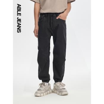 ABLE JEANS【束腳滑板褲】男士運動牛仔褲寬松工裝牛仔褲