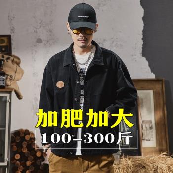 秋冬純棉美式復古夾克男2024大碼春秋季復古牛仔外套潮牌工裝上衣