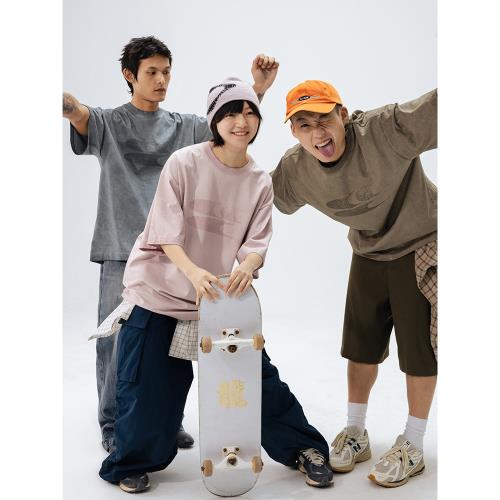 CryingCenter 做舊基礎logo圓領寬松休閑短袖t恤 哭喊中心