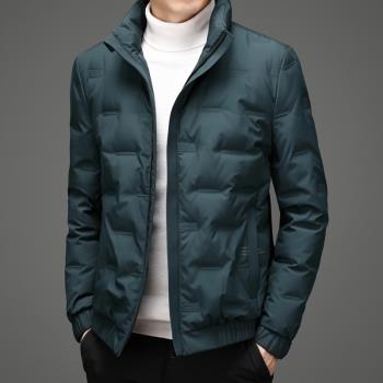 輕薄款羽絨服男2024年新款男裝冬季棉服外套短款修身輕便羽絨夾克